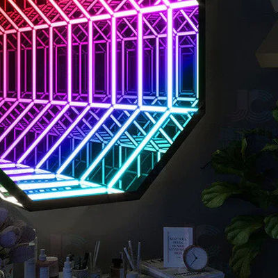 kupować 220V 3D Szkło Neon lustro znak z Neon Tube Party Led Neon Strip wielobarwny produkcja online
