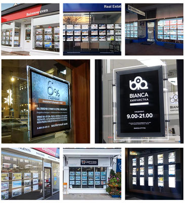 Akrylowy wyświetlacz plakatów LED Ramka plakatów Led Slim Crystal Advertising Light Box