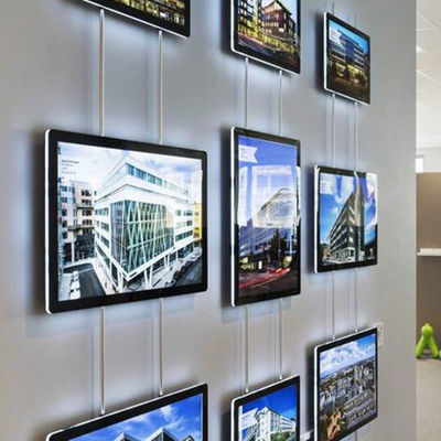 Pionowe poziome zawieszone skrzynki świetlne reklamowe zgodne z RoHS Wysoka jasność